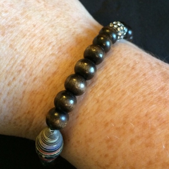 Anthro wooden beaded bracelet boho chic hippy witch - Picture 3 of 6